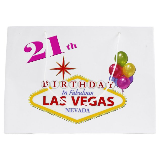 21th Birthday In Las Vegas Gift Bag (Front)