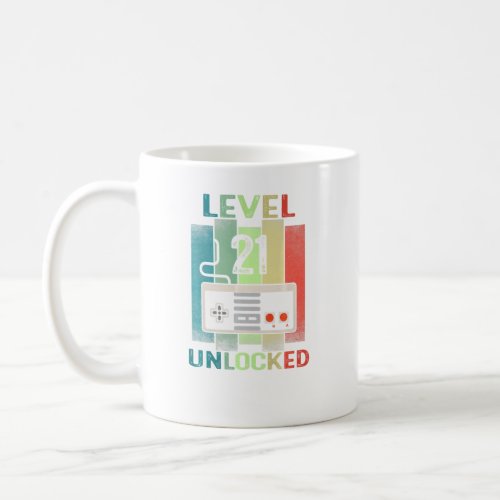 21th Birthday  Level 21 Unlocked Video Gamer 21 Ye Coffee Mug