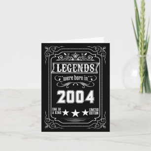 21th Birthday Tee Vintage Legends Born In 2004 21 Card