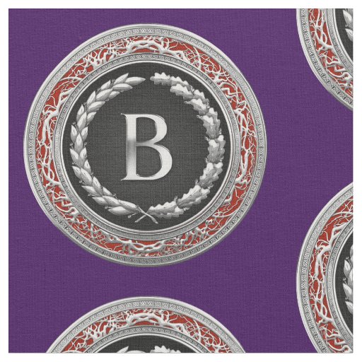 [220] “B” Silver Vintage Monogram Fabric