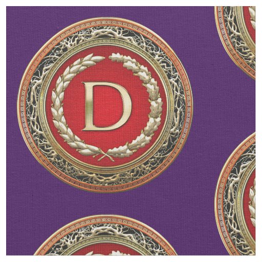 [220] “D” Gold Vintage Monogram Fabric