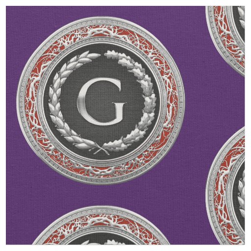 [220] “G” Silver Vintage Monogram Fabric