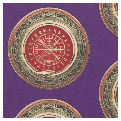 [220] Vegvisir - Viking Gold Magic Runic Compass Fabric