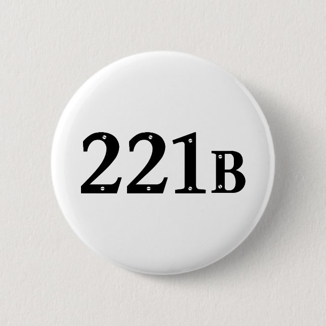 221B Baker Street London - Sherlock Holmes Address Button (Front)