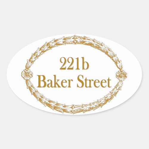 221b Baker Street Oval Sticker