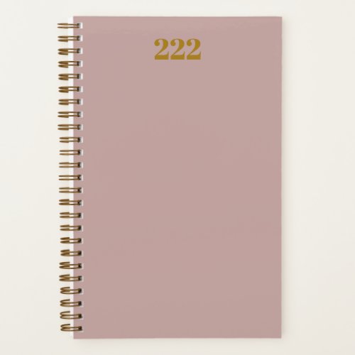 222 Angel Number Journal  Dusty Rose  Gold