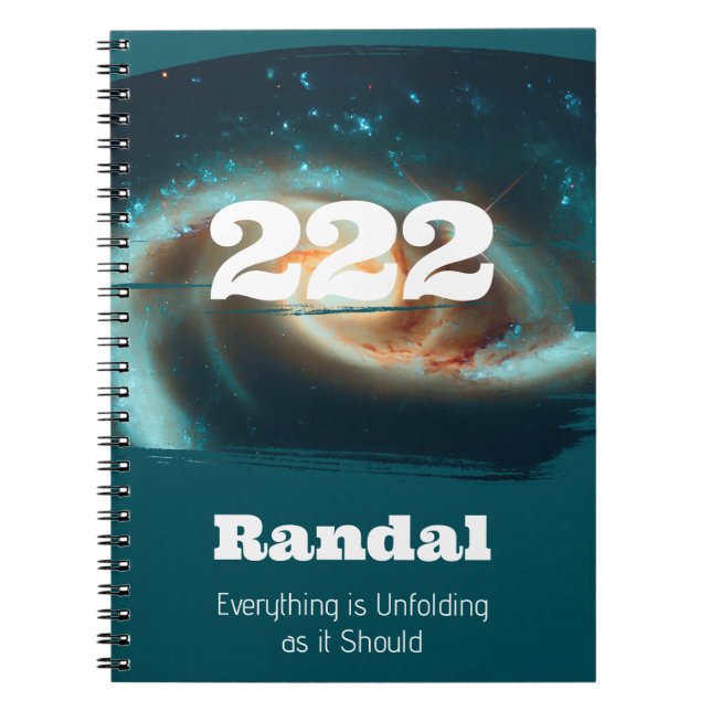222 Angel Numbers Galaxy Alignment High Vibes Notebook (Front)