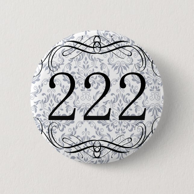 222 Area Code Pinback Button (Front)
