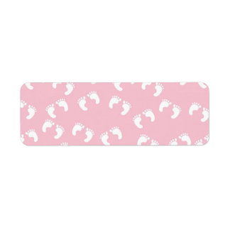 222 BABY FOOTPRINTS LIGHT PINK BACKGROUND WALLPAPE LABEL