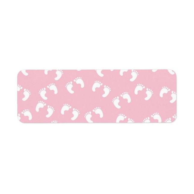 222 BABY FOOTPRINTS LIGHT PINK BACKGROUND WALLPAPE LABEL (Front)