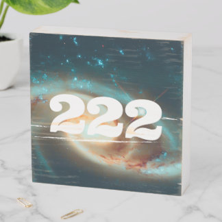222 Universe Angel Number Galaxy Manifestation Wooden Box Sign