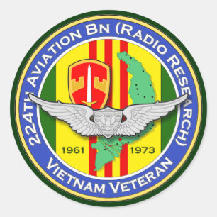 224th Avn Bn RR 2b - ASA Vietnam Classic Round Sticker