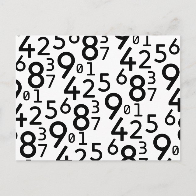 225 RANDOM NUMBERS FRACTIONS MATH ARITHMETIC LEARN POSTCARD (Front)