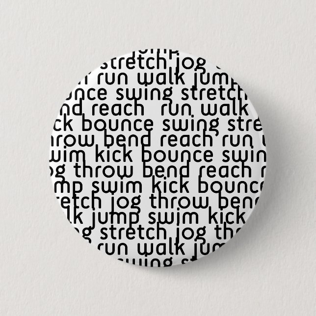 226 ATHLETIC ACTIVE FITNESS EXCERCISE MOVE BOUNCE PINBACK BUTTON (Front)