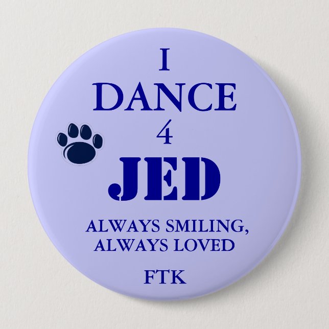 228MG0570, 4, JED, I, DANCE, ALWAYS SMILING,, A... PINBACK BUTTON (Front)