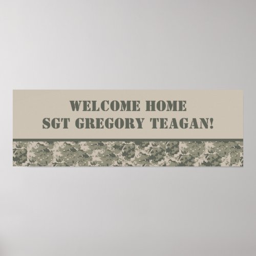 225x75 Personalized Banner ARMY ACU Camo Poster