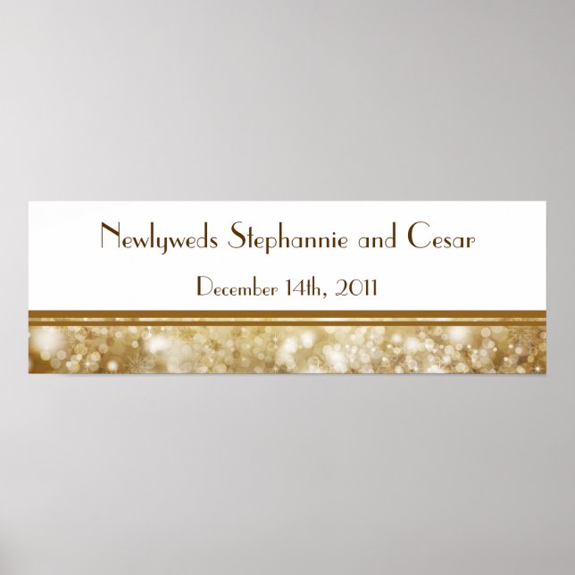 22.5"x7.5" Personalized Banner Christmas Copper Poster (Front)