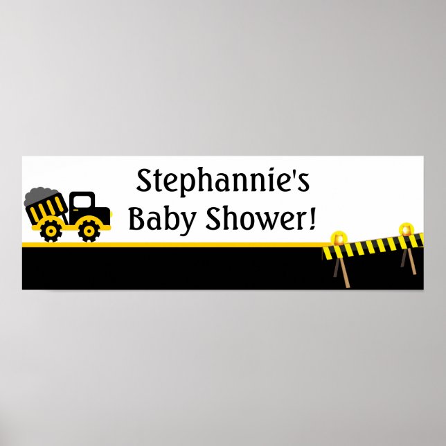 22.5"x7.5" Personalized Banner Construction Poster (Front)