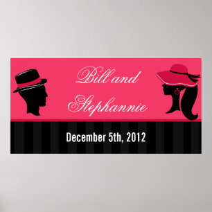 22.5"x7.5" Personalized Banner Formal Hats Elegant Poster