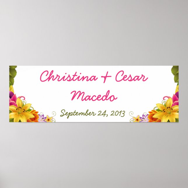 22.5"x7.5" Personalized Banner Hawaiian Exotic Flo Poster (Front)