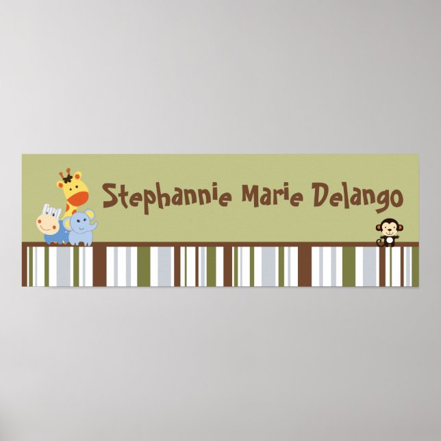 22.5"x7.5" Personalized Banner Jungle Play Poster (Front)