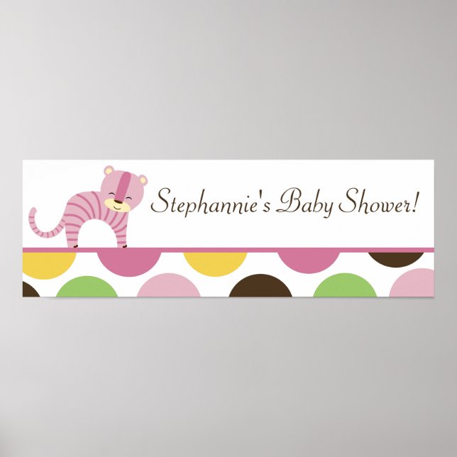 22.5"x7.5" Personalized Banner Jungle Queen Tiger Poster (Front)