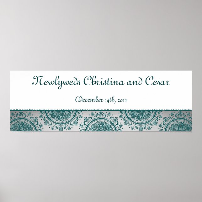 22.5"x7.5" Personalized Banner Night in India Poster (Front)