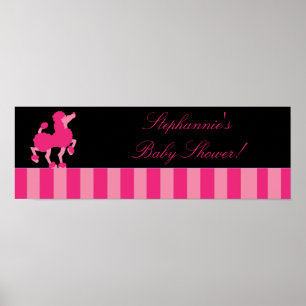 22.5"x7.5" Personalized Banner Pink Poodle Paris Poster