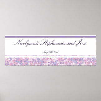 22.5"x7.5" Personalized Banner Purple Hydrangea Poster