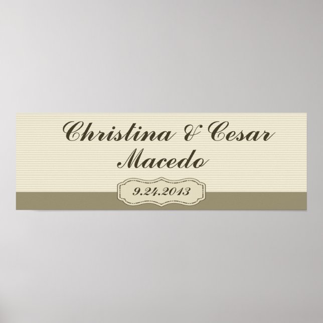 22.5"x7.5" Personalized Birdcage/Gray Stripes cage Poster (Front)