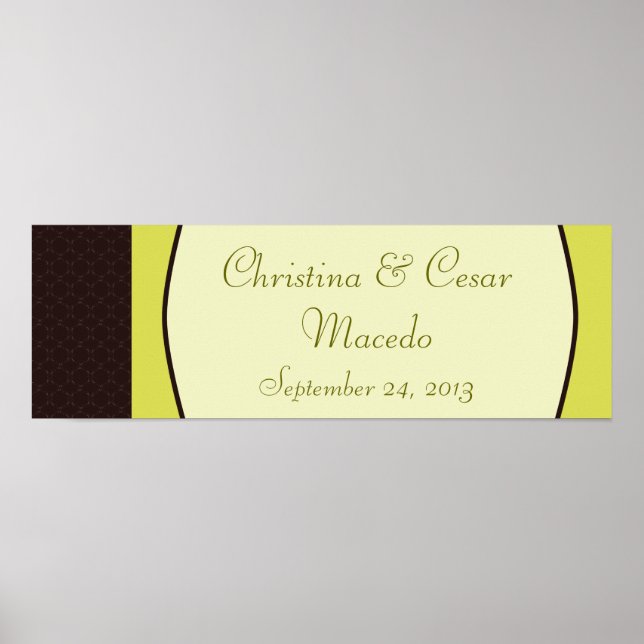 22.5"x7.5" Personalized Light/Olive Green Chandeli Poster (Front)