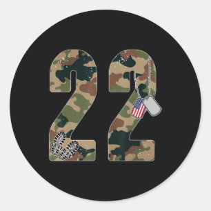 22 A Day Veteran Lives Matter Suicide Awareness Gi Classic Round Sticker
