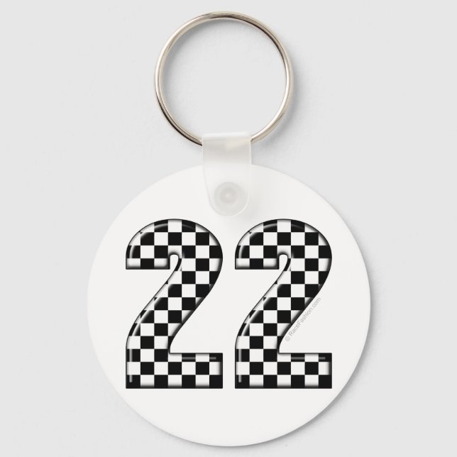22 auto racing number keychain (Front)