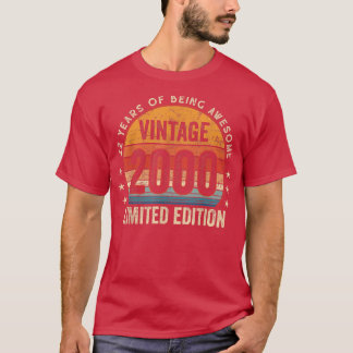 22 Birthday Gifts Vintage 2000 22 Year Of Being Aw T-Shirt