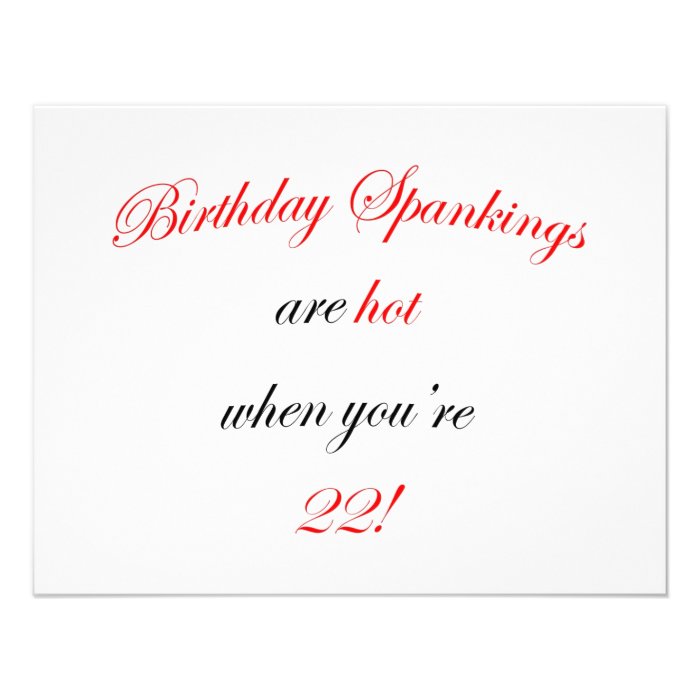 22 Birthday Spanking Custom Announcement