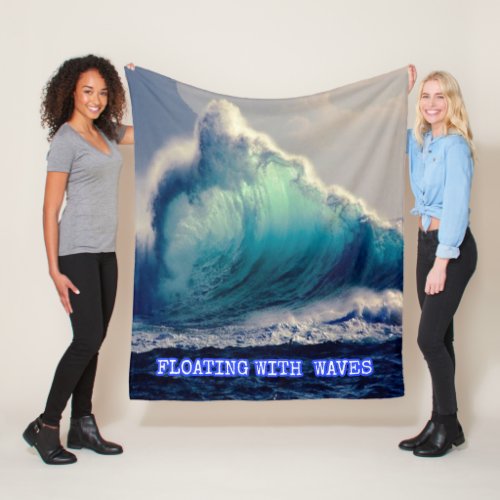 22Blue ocean wavesgifts for ocean lovers vintage Fleece Blanket