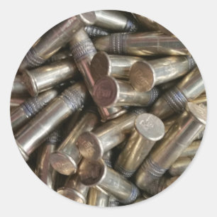 22 Caliber Bullets Classic Round Sticker