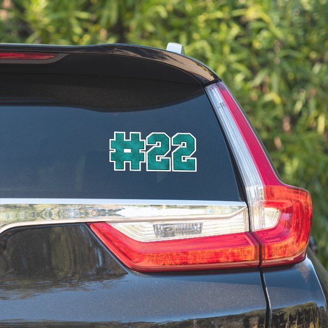 #22 Custom Cut Vinyl Sticker (Car Side)