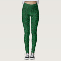 22 Emerald Green Glitter Print Sparkles Mermaid Leggings