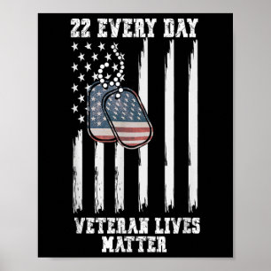 22 Every Day Veteran Lives Suicide Awareness  Poster