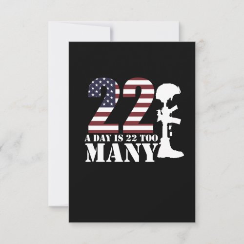 22 Lives A Day Is Too Many Happy Veterans Day RSVP Card