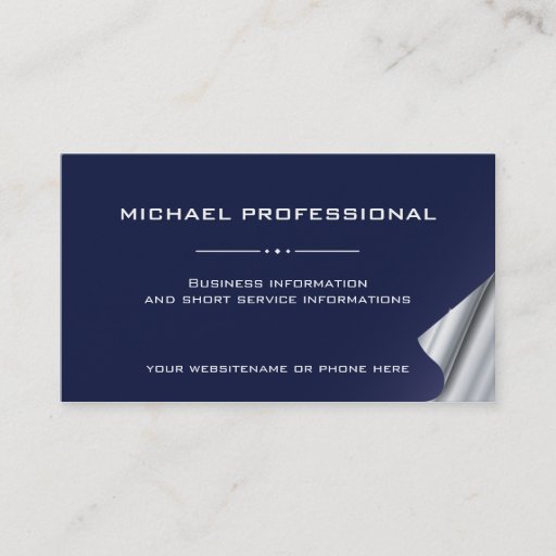 Customizable 22 Modern Professional Business Card blue silver