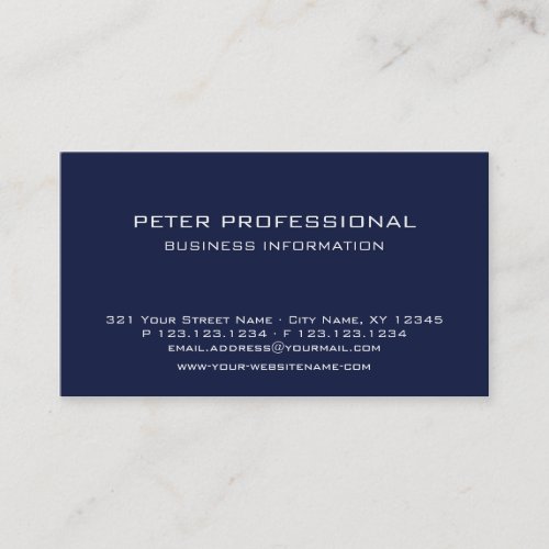 22 Modern Professional Business Card navy blue