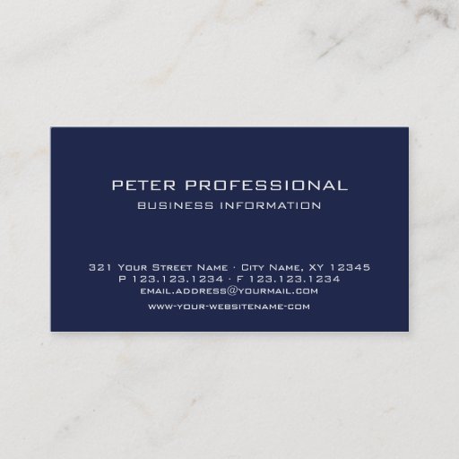 Customizable 22 Modern Professional Business Card navy blue