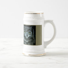 22 Ounce Custom Stein With Hand Painted Owl at Zazzle