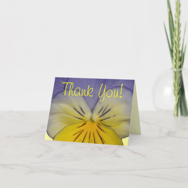 22 Pansy Blue Yellow Thank You Card (Front)