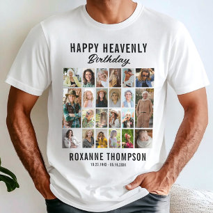 22 Photo Collage Heavenly Birthday Memorial T-Shirt