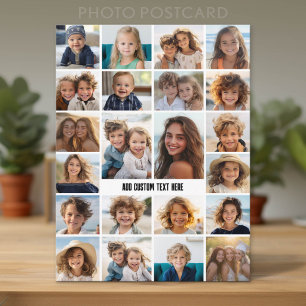 22 Photo Collage - White and Text Postcard