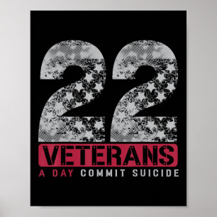 22 Stars Veteran Suicide Awareness Poster