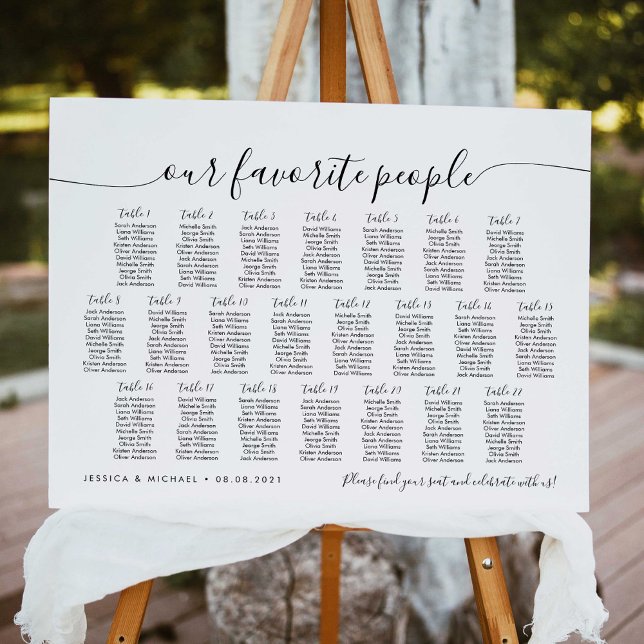 22 Table Elegant Our Favorite People Seating Chart Foam Board (Creator Uploaded)